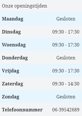 This image has an empty alt attribute; its file name is tabel-openingstijden-1.png